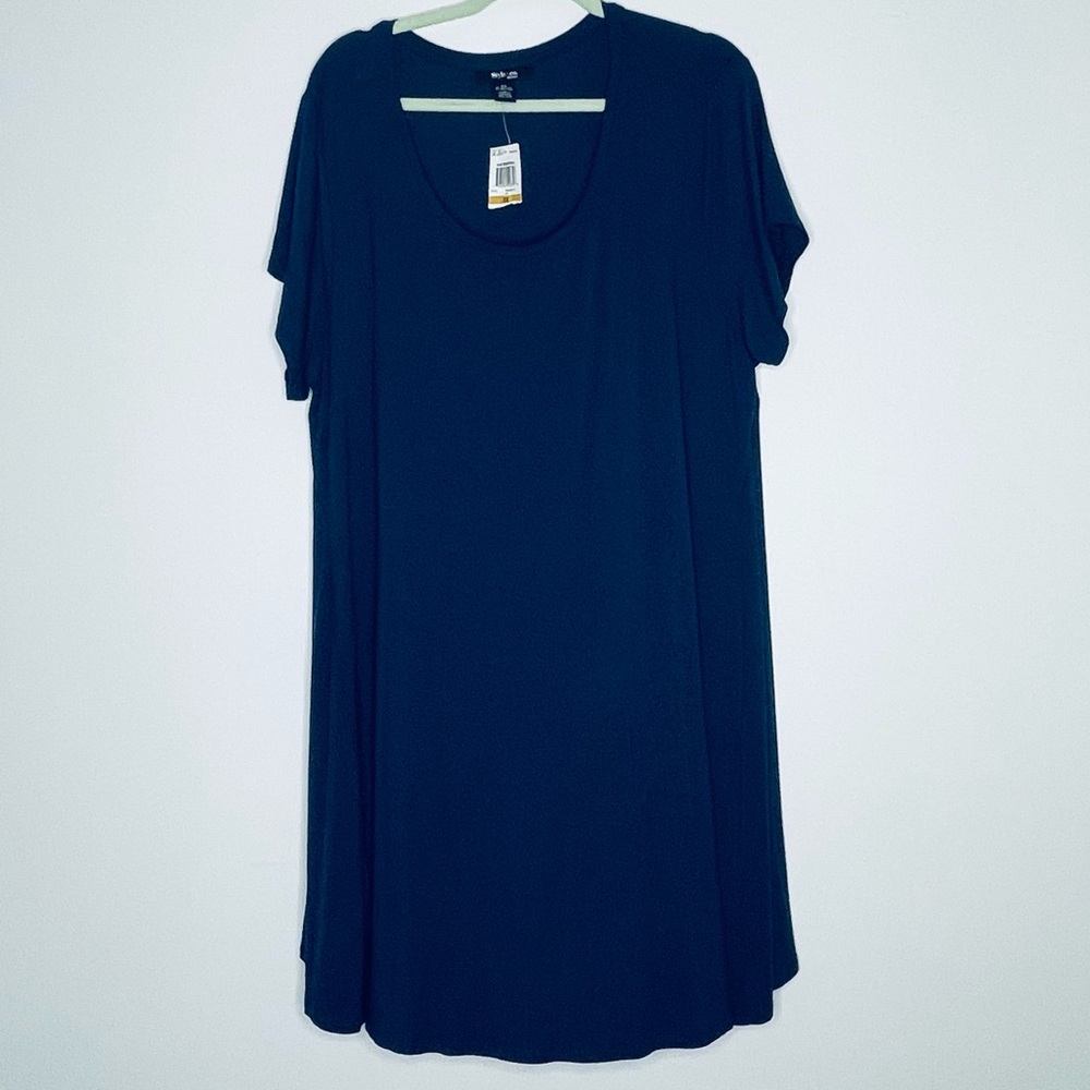 Style & Co. Summer Essentials Scoop Neck T-Shirt dress in Navy Size 3X NWT
